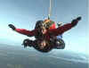 John Woodcock in mid-flight