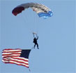 Dewey with the flag